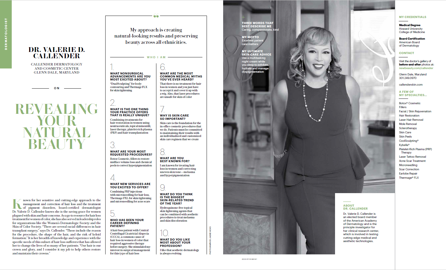 New Beauty Magazine Dr. Valerie Callender New Beauty Magazine Dr. Valerie Callender